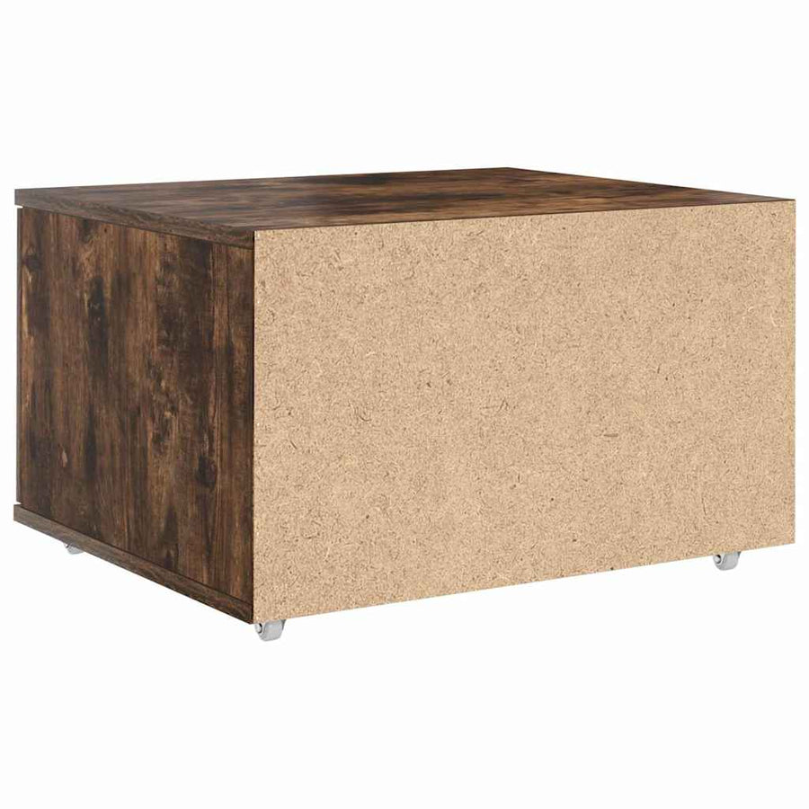 Ladenkast met wiel Gerookt eiken 55 x 45 x 31 cm