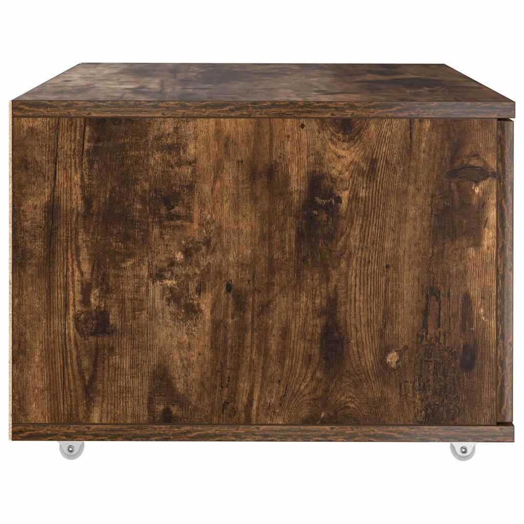 Ladenkast met wiel Gerookt eiken 55 x 45 x 31 cm
