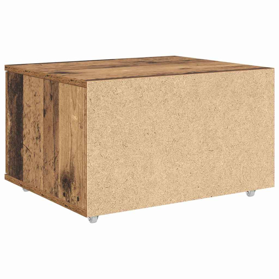 Ladenkast met wiel Oudhout 55 x 45 x 31 cm