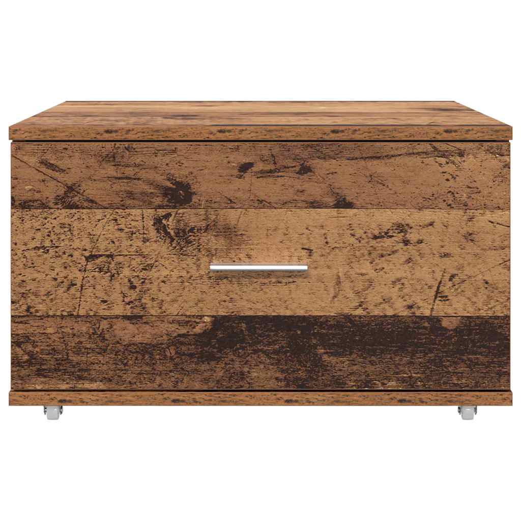 Ladenkast met wiel Oudhout 55 x 45 x 31 cm