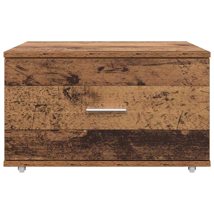 Ladenkast met wiel Oudhout 55 x 45 x 31 cm