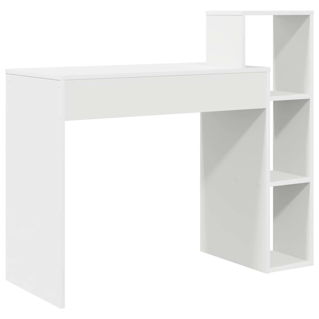 Bureau met plank met opslag Wit 100 x 40 x 90 cm Bewerkt hout