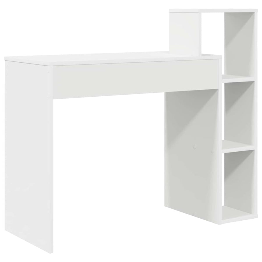 Bureau met plank met opslag Wit 100 x 40 x 90 cm Bewerkt hout