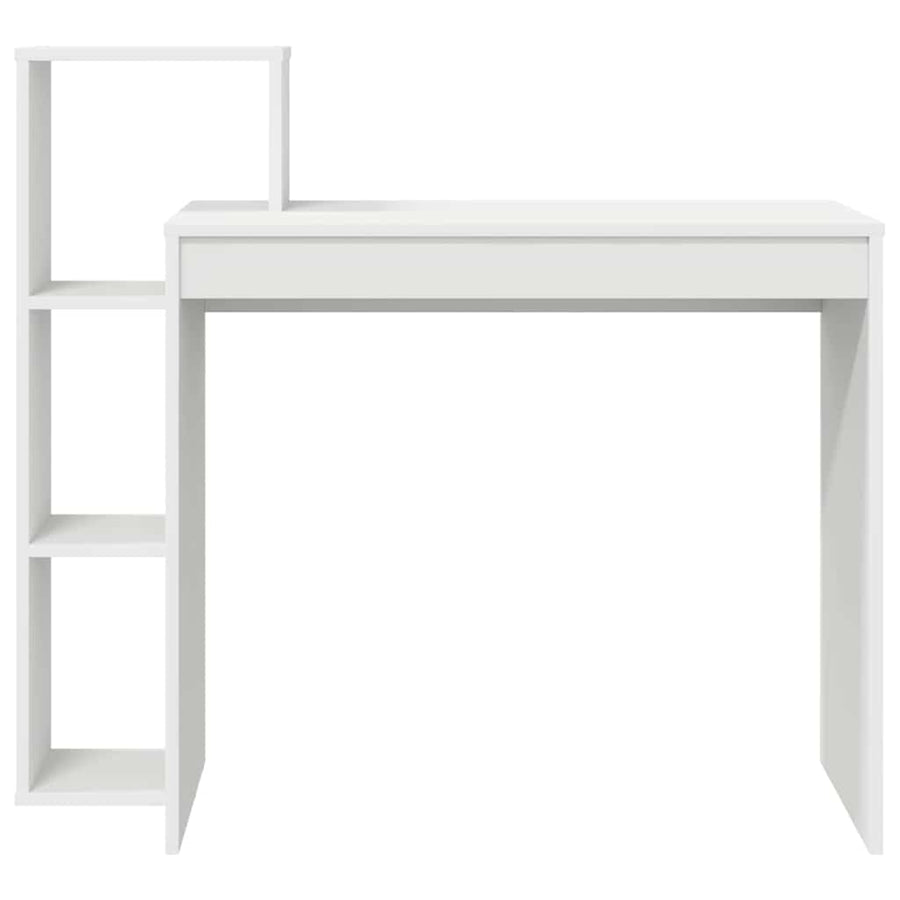Bureau met plank met opslag Wit 100 x 40 x 90 cm Bewerkt hout