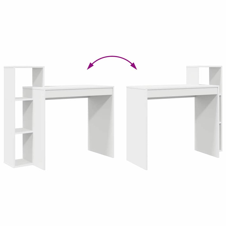 Bureau met plank met opslag Wit 100 x 40 x 90 cm Bewerkt hout