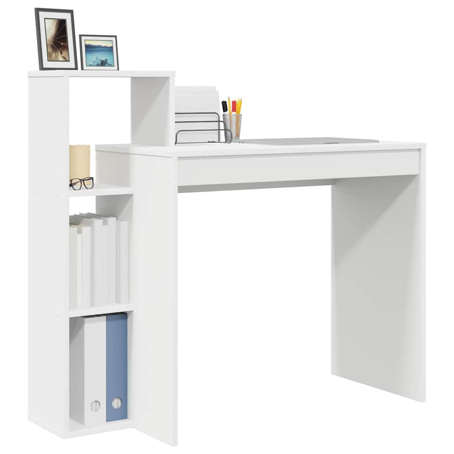 Bureau met plank met opslag Wit 100 x 40 x 90 cm Bewerkt hout
