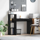 Desk with Shelf Black Oak 100 x 40 x 90 cm Engineered Wood