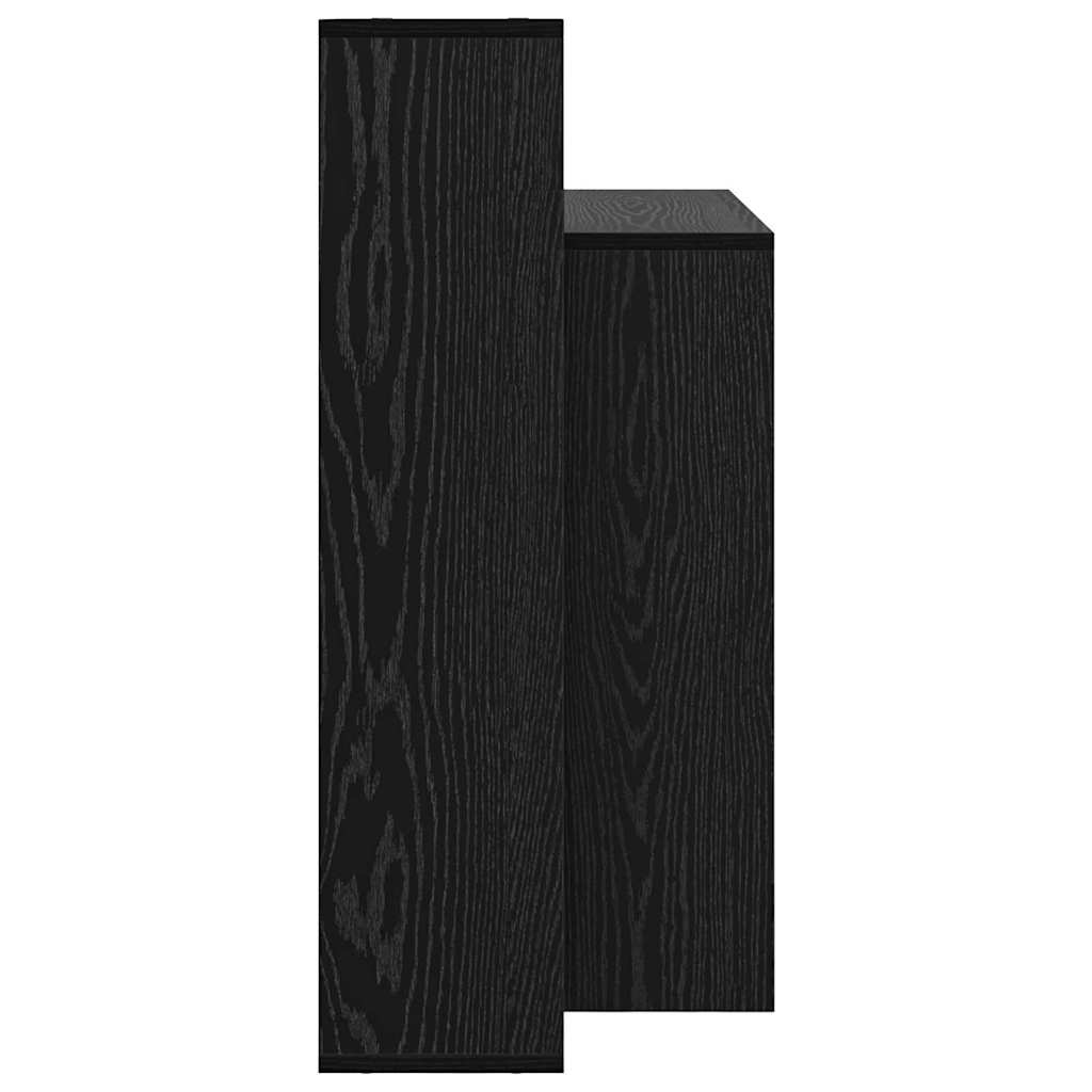 Bureau met plank Zwart Eiken 100 x 40 x 90 cm Bewerkt hout