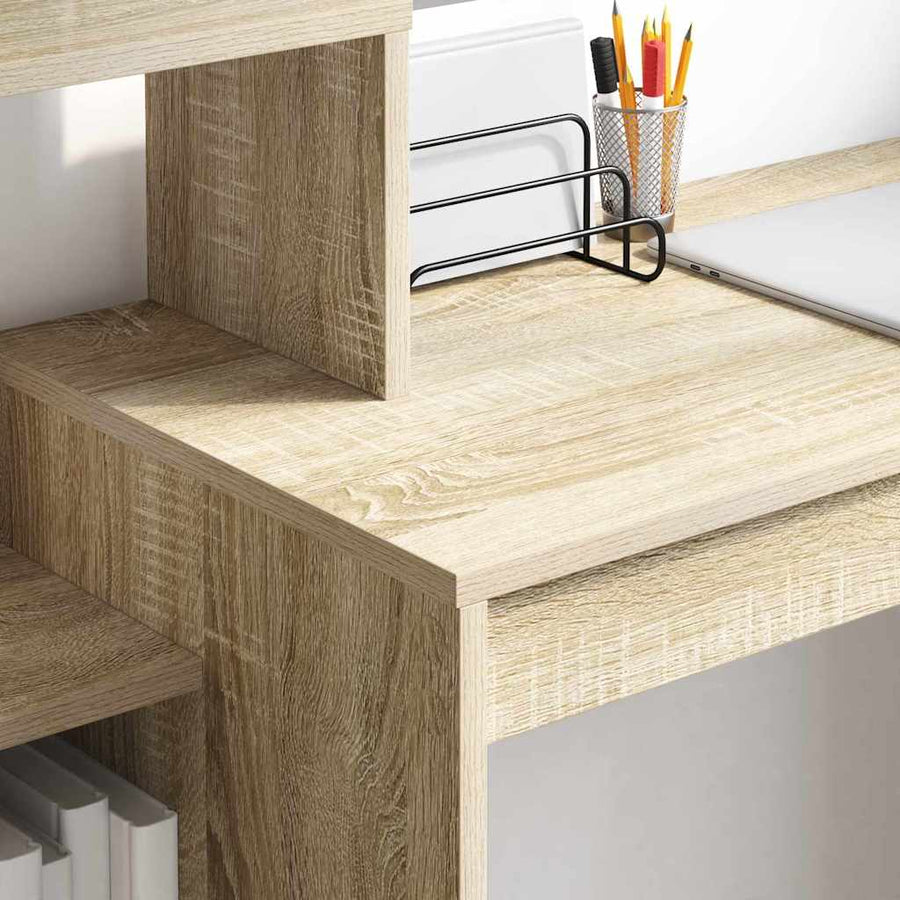 Bureau met plank Sonoma Eiken 100 x 40 x 90 cm Bewerkt hout