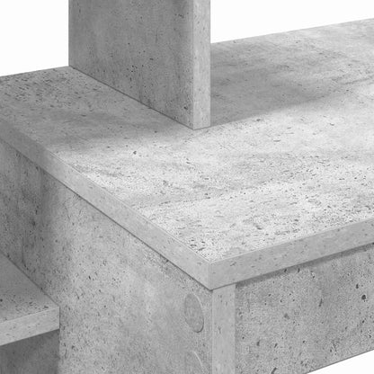 Bureau met plank Beton Grijs 100 x 40 x 90 cm Bewerkt hout