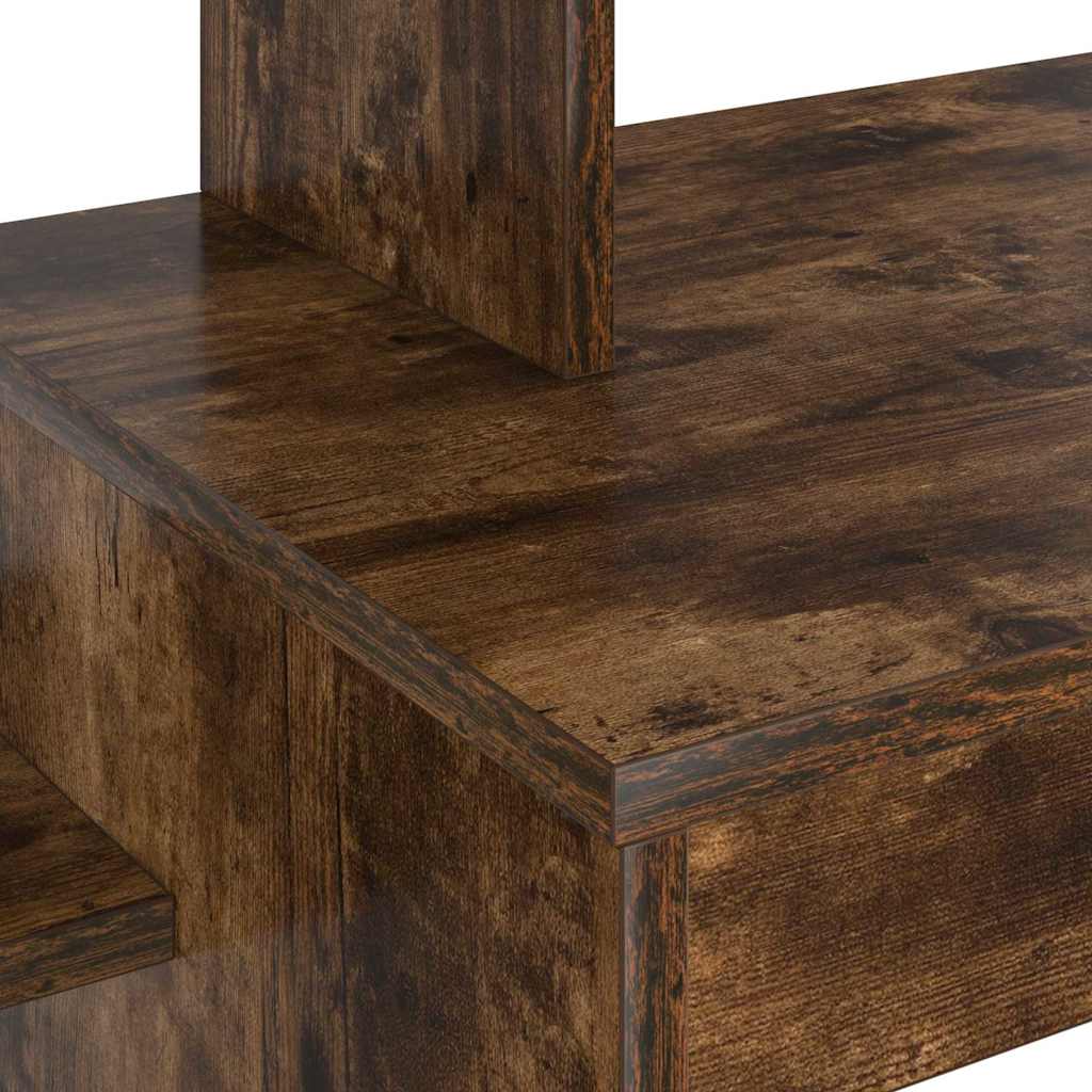 Bureau met plank Gerookt eiken 100 x 40 x 90 cm Bewerkt hout