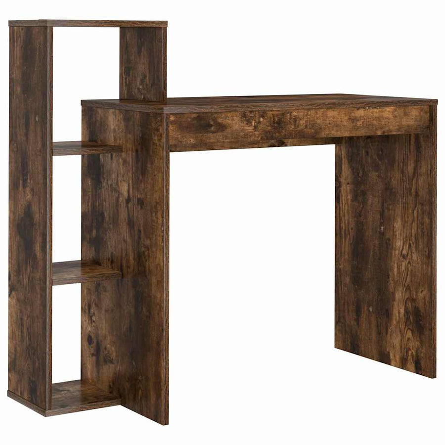 Bureau met plank Gerookt eiken 100 x 40 x 90 cm Bewerkt hout