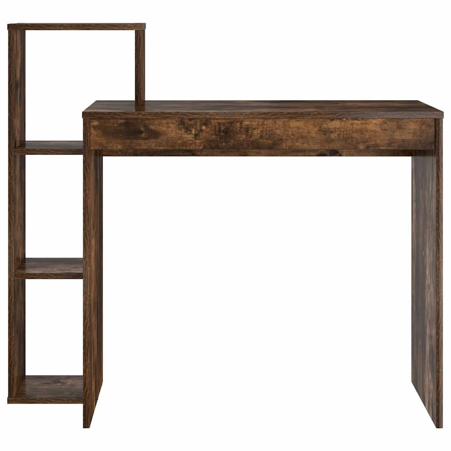 Bureau met plank Gerookt eiken 100 x 40 x 90 cm Bewerkt hout
