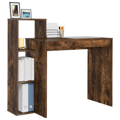 Bureau met plank Gerookt eiken 100 x 40 x 90 cm Bewerkt hout