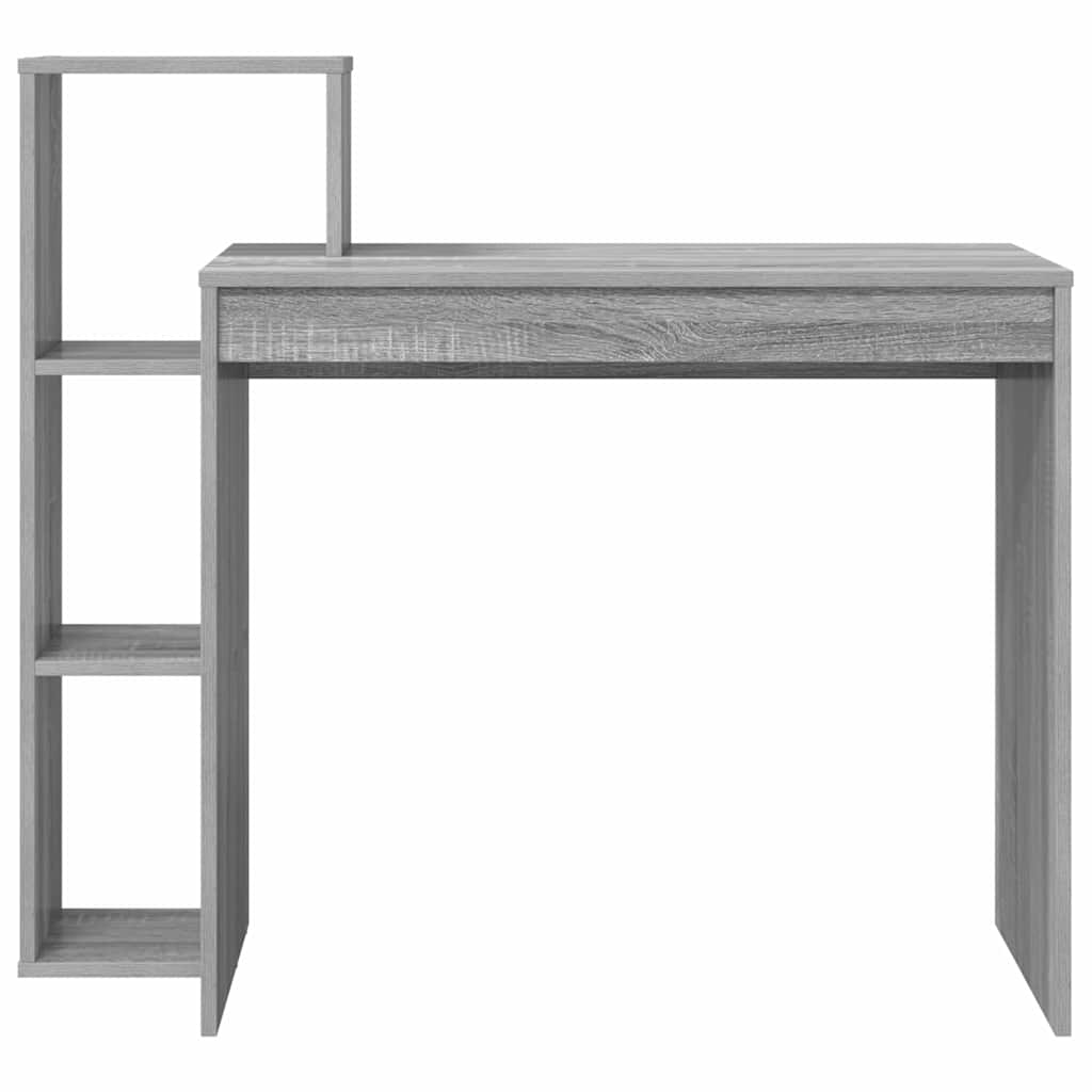 Bureau met plank Grijs Sonoma 100 x 40 x 90 cm Bewerkt hout