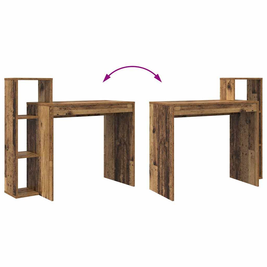 Bureau met plank Oud Hout 100 x 40 x 90 cm Bewerkt hout