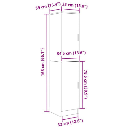 Hoge kast Gerookt eiken 35 x 39 x 168 cm