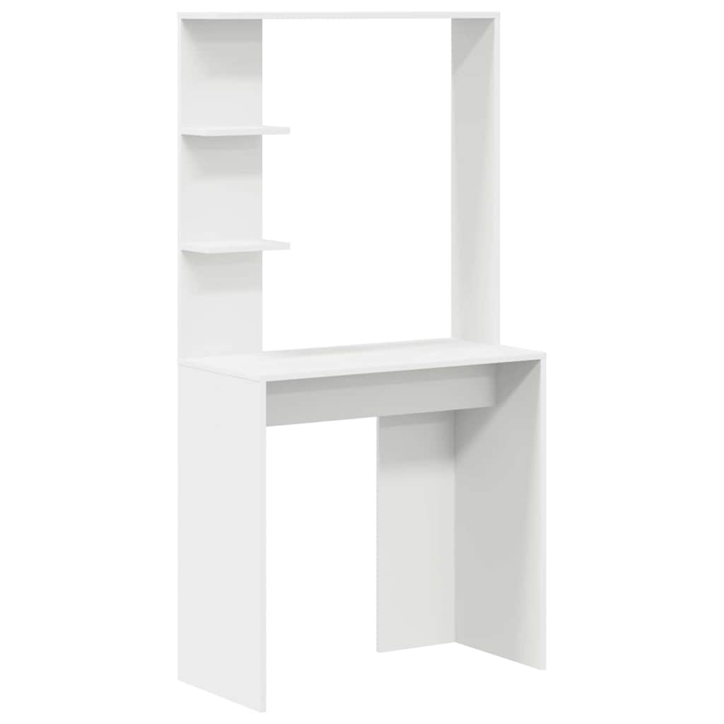 Bureau met plank Wit 78,5 x 37 x 154,5 cm Bewerkt hout