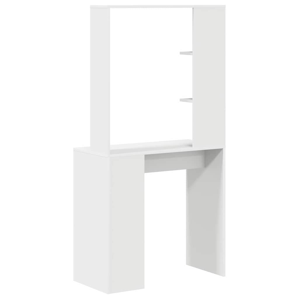 Bureau met plank Wit 78,5 x 37 x 154,5 cm Bewerkt hout