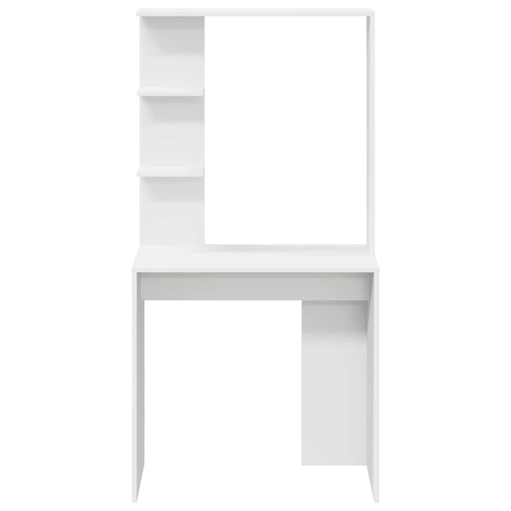 Bureau met plank Wit 78,5 x 37 x 154,5 cm Bewerkt hout