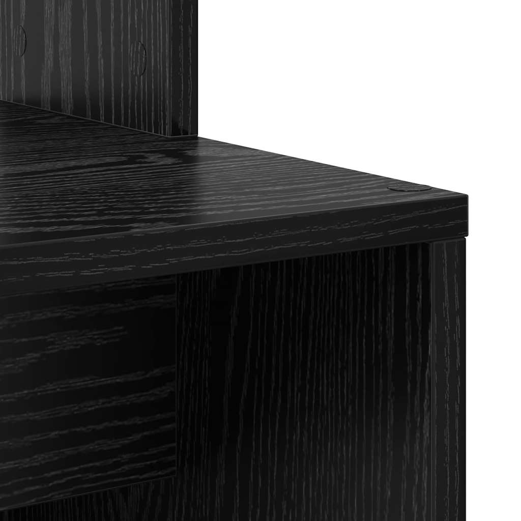 Bureau met plank Zwart Eiken 78,5 x 37 x 154,5 cm Bewerkt hout