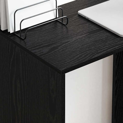 Bureau met plank Zwart Eiken 78,5 x 37 x 154,5 cm Bewerkt hout