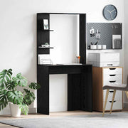 Bureau met plank 78,5x37x154,5 cm zwart eiken