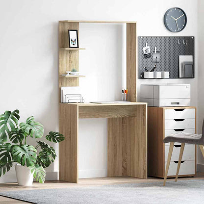 Bureau met plank Sonoma Eiken 78,5 x 37 x 154,5 cm Bewerkt hout