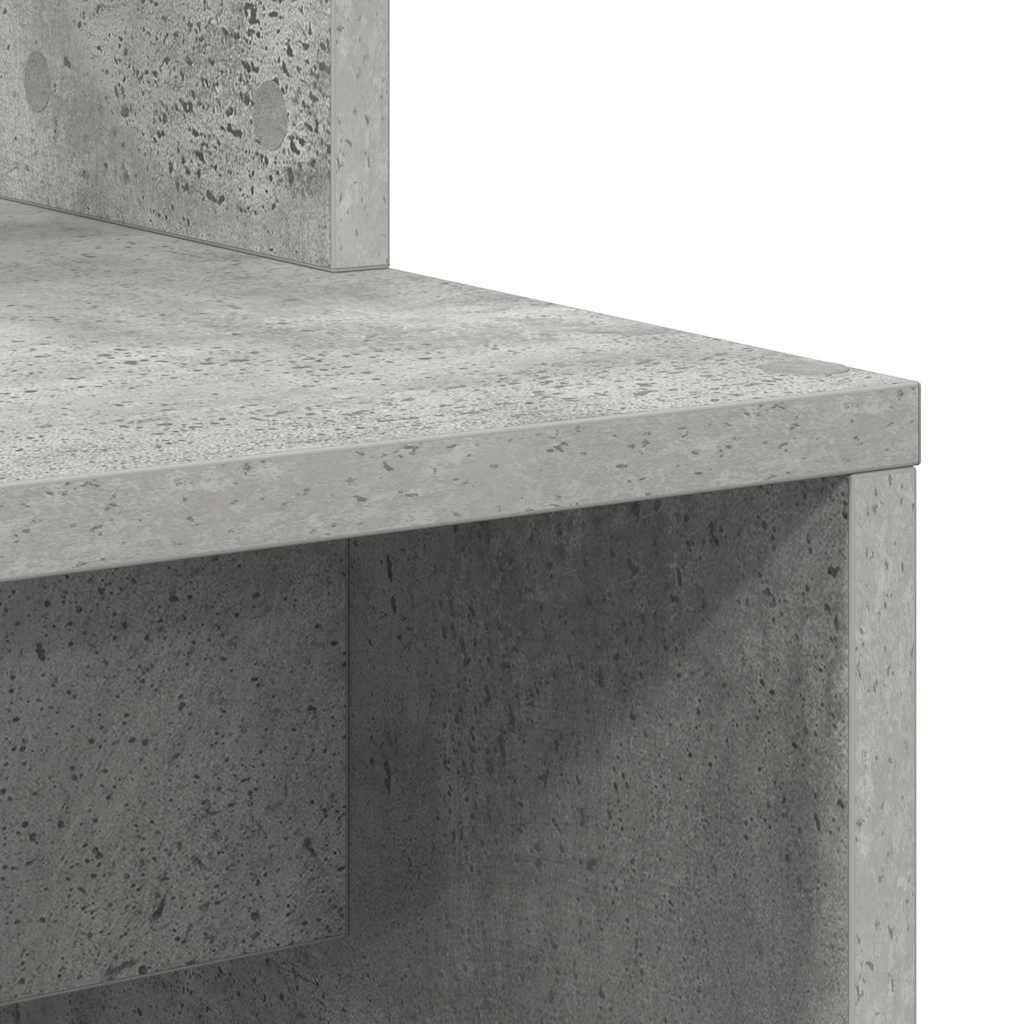 Bureau met plank Beton Grijs 78,5 x 37 x 154,5 cm Bewerkt hout