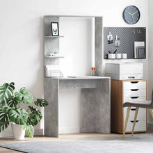 Bureau met plank Beton Grijs 78,5 x 37 x 154,5 cm Bewerkt hout