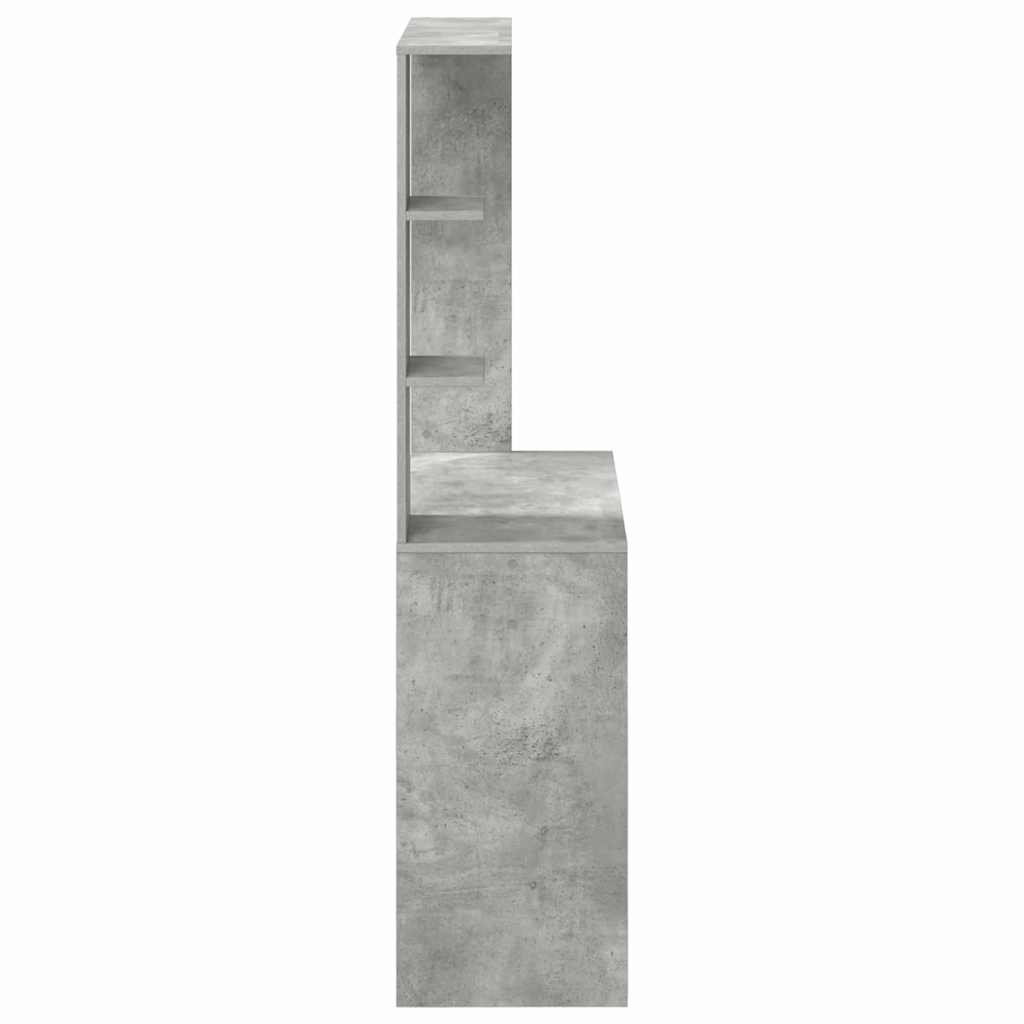 Bureau met plank Beton Grijs 78,5 x 37 x 154,5 cm Bewerkt hout
