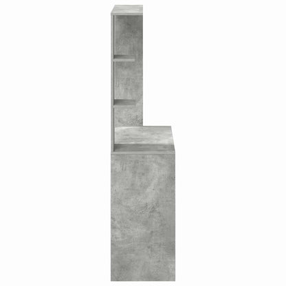 Bureau met plank Beton Grijs 78,5 x 37 x 154,5 cm Bewerkt hout
