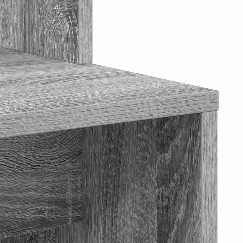 Bureau met plank Grijs Sonoma 78,5 x 37 x 154,5 cm Bewerkt hout