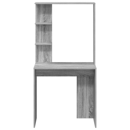 Bureau met plank Grijs Sonoma 78,5 x 37 x 154,5 cm Bewerkt hout