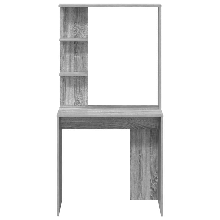 Bureau met plank Grijs Sonoma 78,5 x 37 x 154,5 cm Bewerkt hout