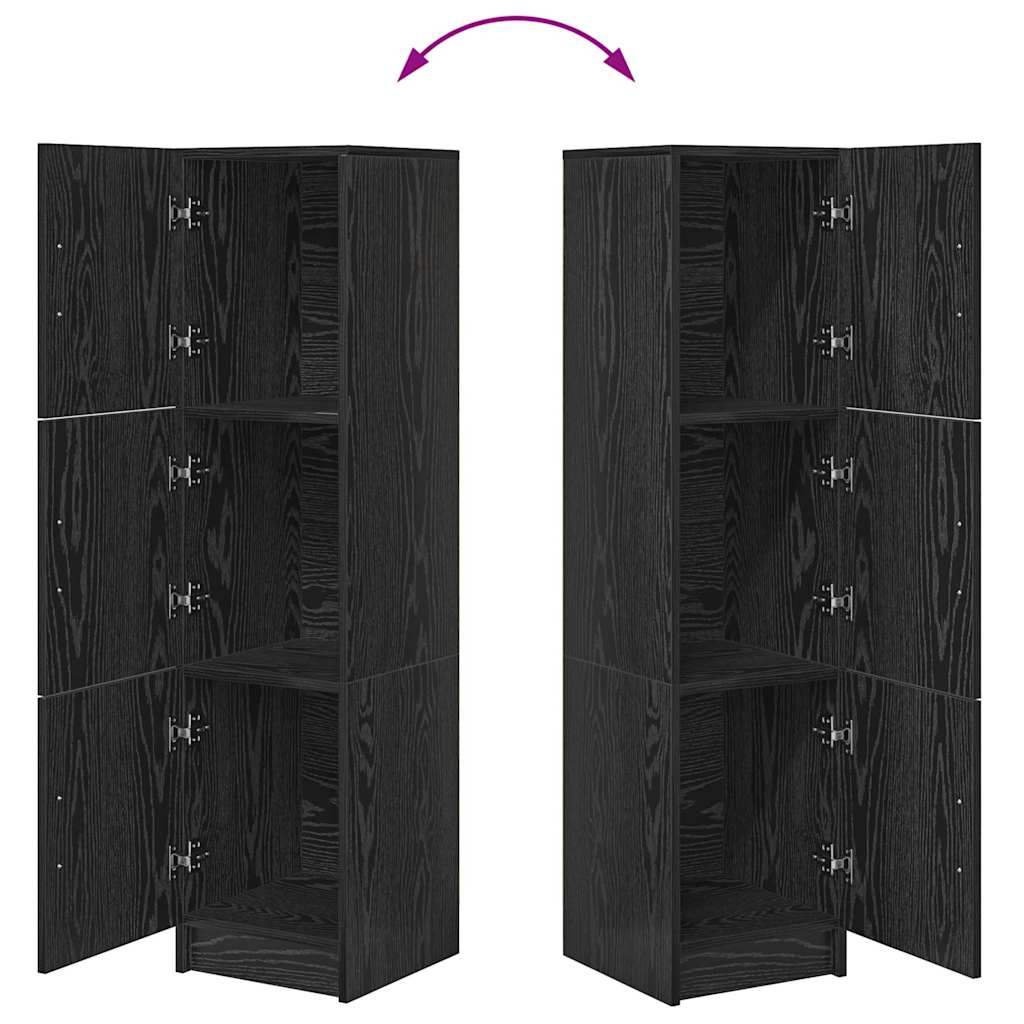 Hoge kast Zwart Eiken 31.5 x 32 x 122.5 cm