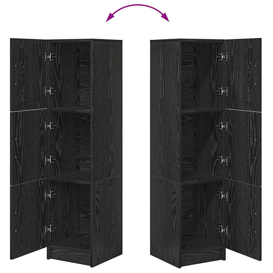 Hoge kast Zwart Eiken 31.5 x 32 x 122.5 cm