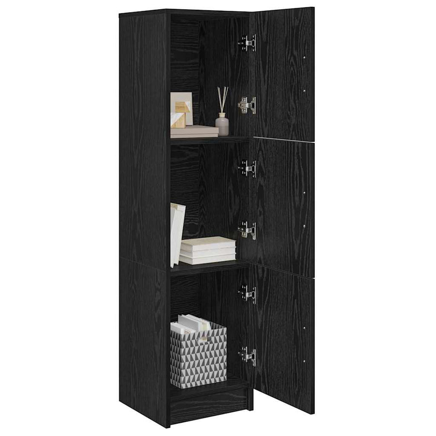 Hoge kast Zwart Eiken 31.5 x 32 x 122.5 cm