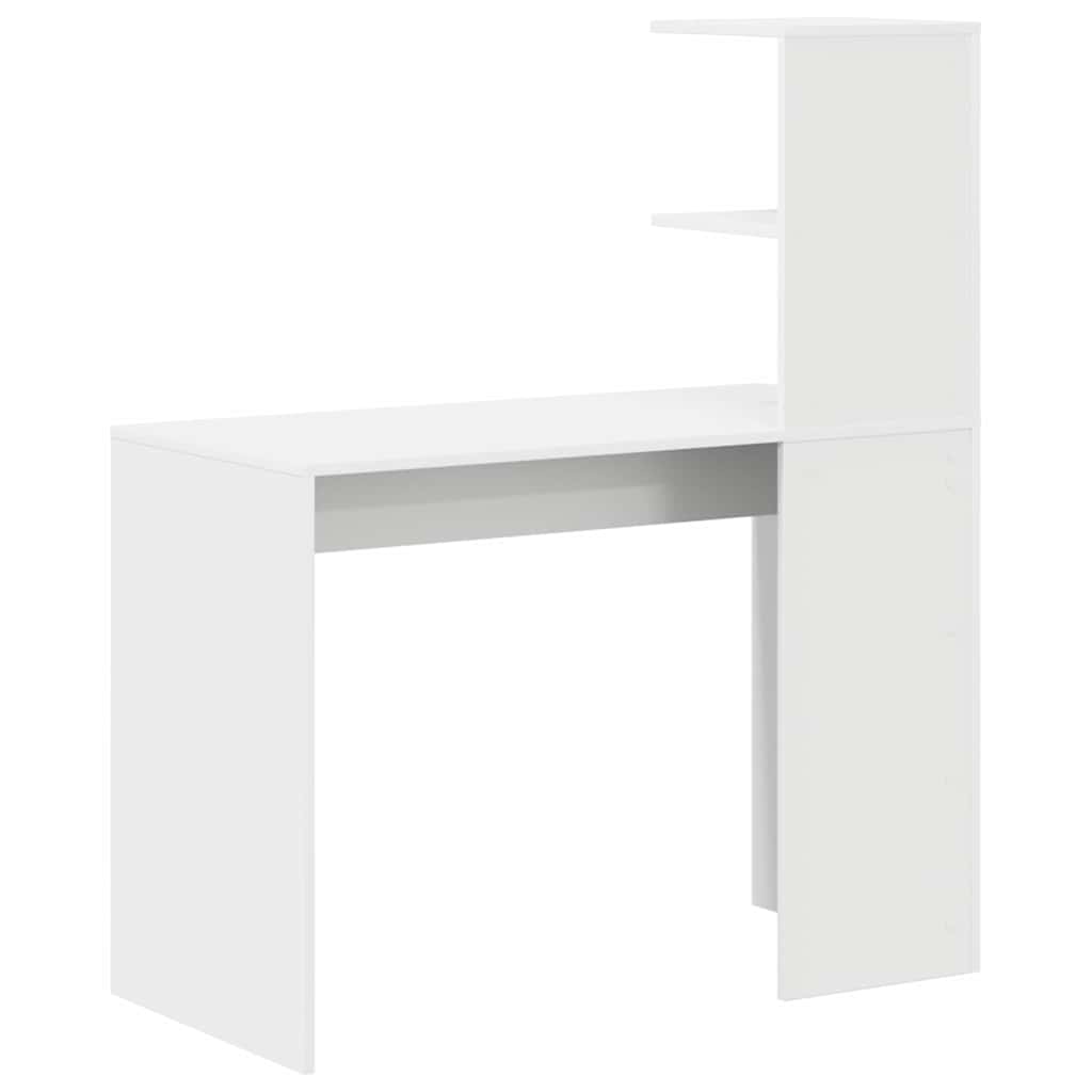 Bureau met plank met opslag Wit 102 x 50 x 124 cm Bewerkt hout