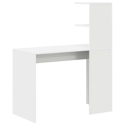 Bureau met plank met opslag Wit 102 x 50 x 124 cm Bewerkt hout