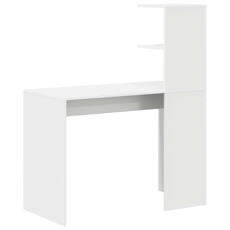 Bureau met plank met opslag Wit 102 x 50 x 124 cm Bewerkt hout