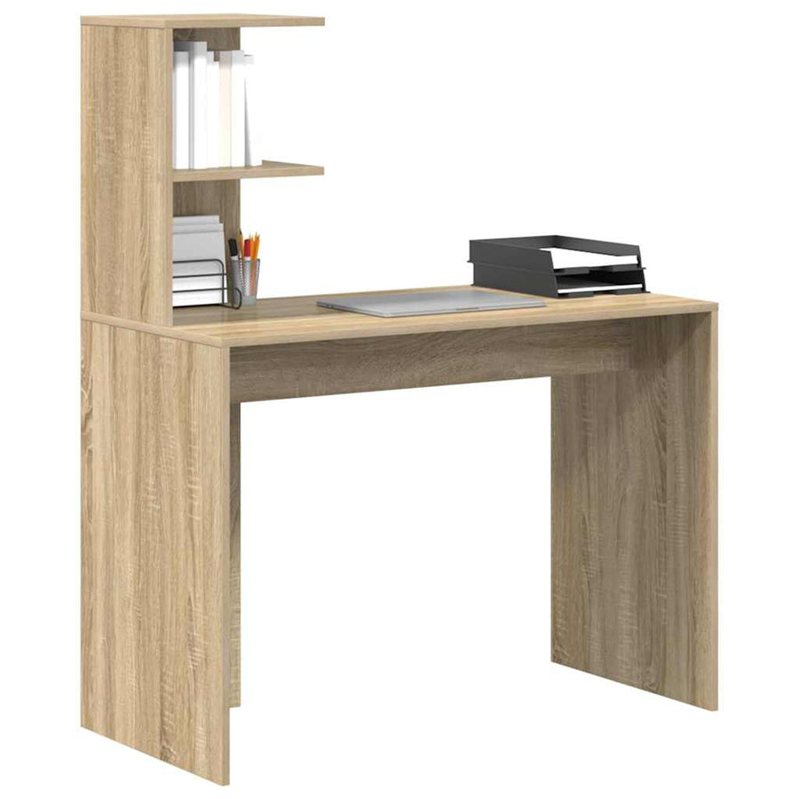 Bureau met plank Sonoma eiken 102 x 50 x 124 cm Bewerkt hout