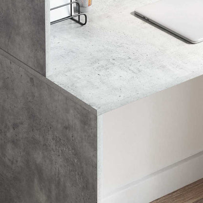 Bureau met plank Beton Grijs 102 x 50 x 124 cm Bewerkt hout