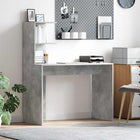 Bureau met plank beton grijs 102x50x124 cm