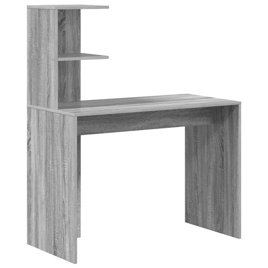 Bureau met plank Grijs Sonoma 102 x 50 x 124 cm Bewerkt hout