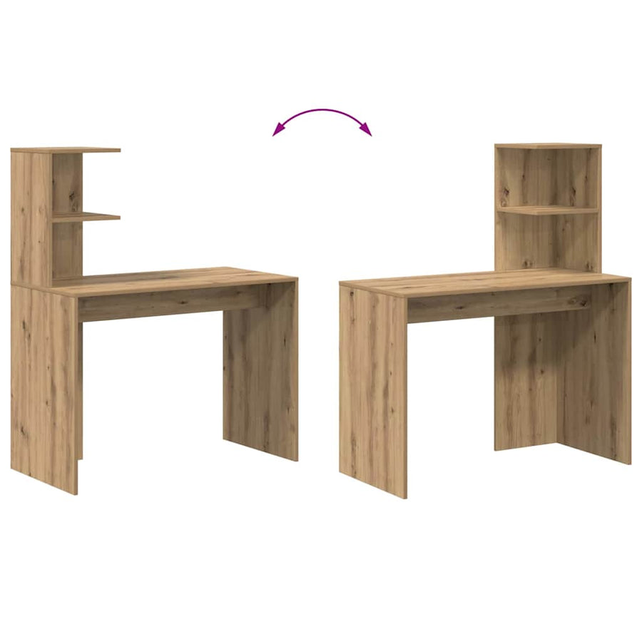 Bureau Artisan Eiken 102x50x124 cm Houten Meubel