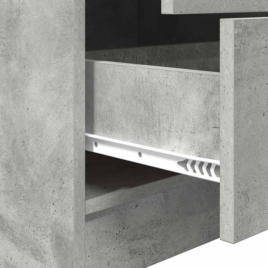 Hoge kast Betonnen Grijs 45,5x34x127 cm Gelaagd hout