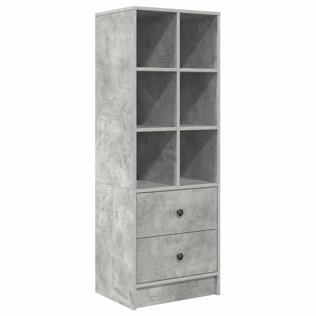 Hoge kast Betonnen Grijs 45,5x34x127 cm Gelaagd hout