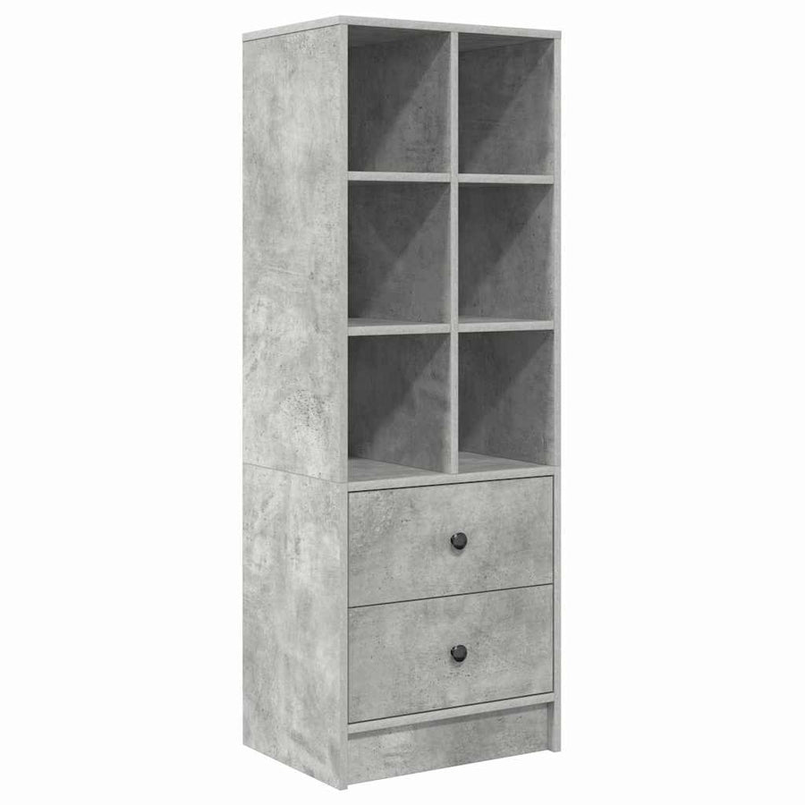 Hoge kast Betonnen Grijs 45,5x34x127 cm Gelaagd hout