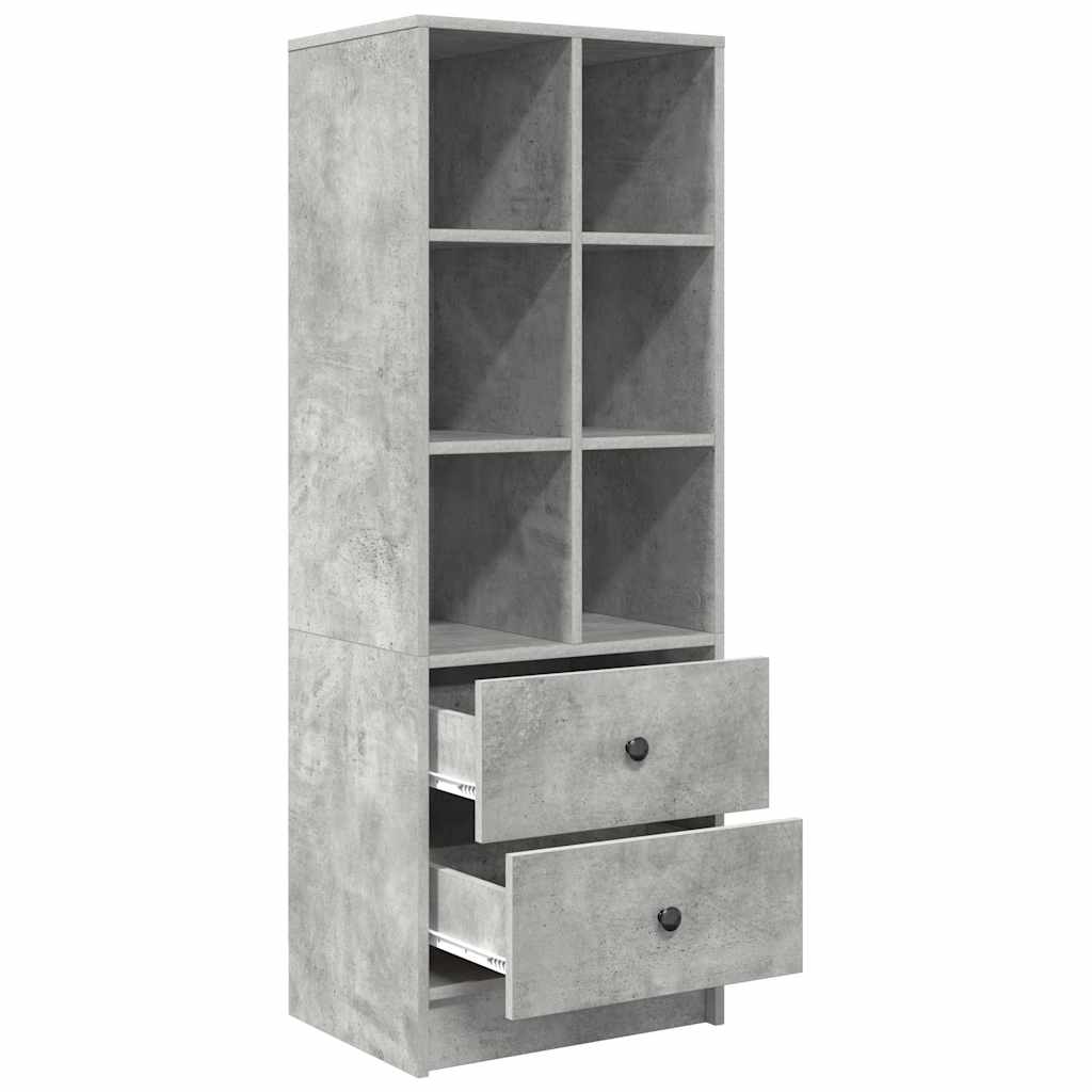 Hoge kast Betonnen Grijs 45,5x34x127 cm Gelaagd hout